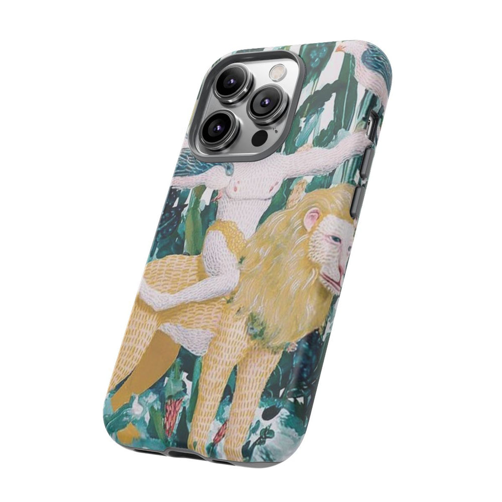 Surrealistische Man met Vogels op Leeuw