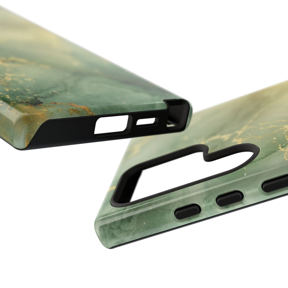 Groene en Gouden Marmer Abstract