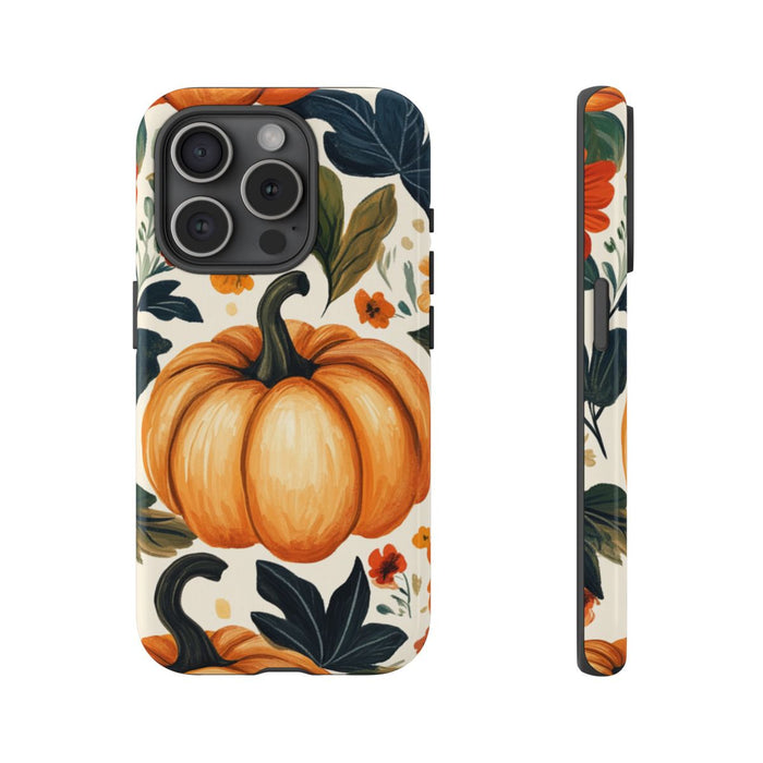 Herfst Pompoen en Bloemenpatroon