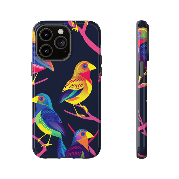 Neonkleurige Vogels op Takken