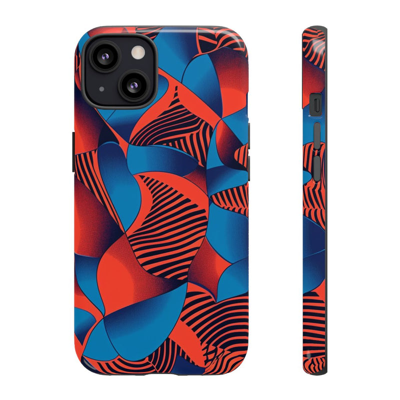 Levendig Rood-Blauw Abstract Patroon