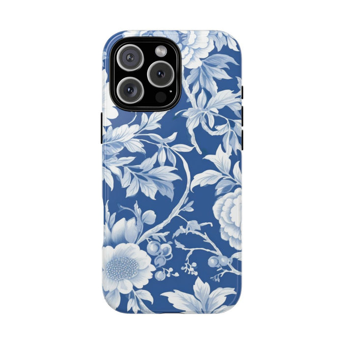 Blauw-Wit Bloemenpatroon