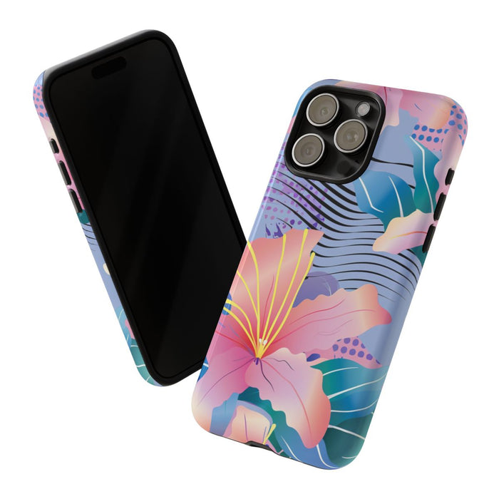 Roze Bloemenpatroon met Abstracte Accenten