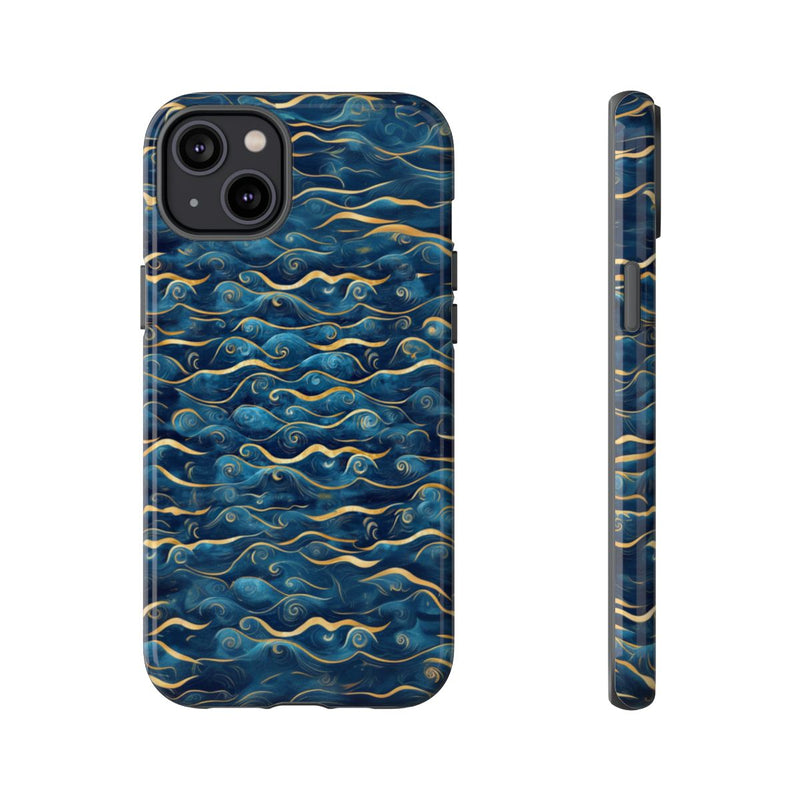 Blauw-Gouden Golfpatroon