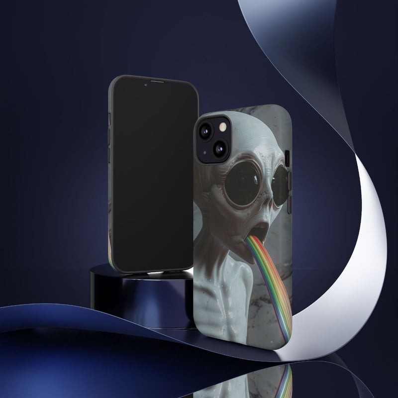 Grijze Alien met Regenboogstraal
