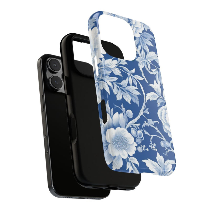 Blauw-Wit Bloemenpatroon
