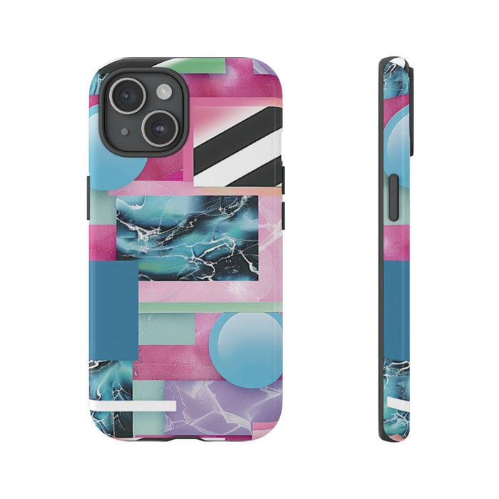 Abstract Geometrisch Patroon in Roze en Blauw