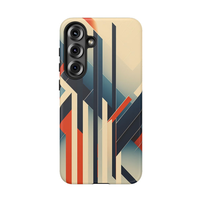 Geometrisch Abstracte Lijnen in Oranje en Blauw