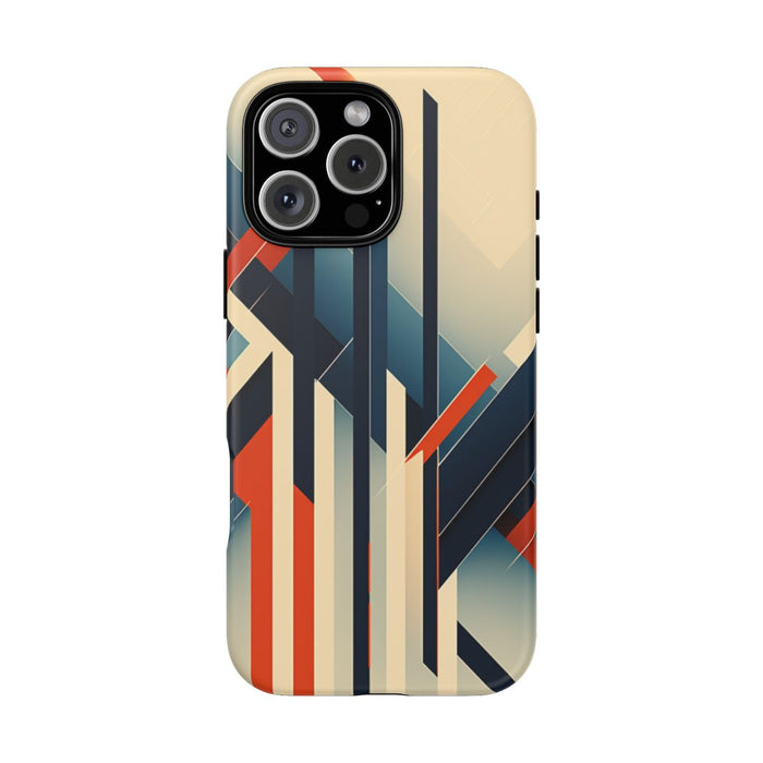 Geometrisch Abstracte Lijnen in Oranje en Blauw