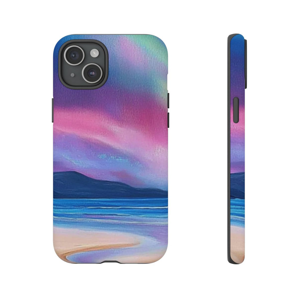 Noorderlicht Boven Rotsachtige Kust en Strand