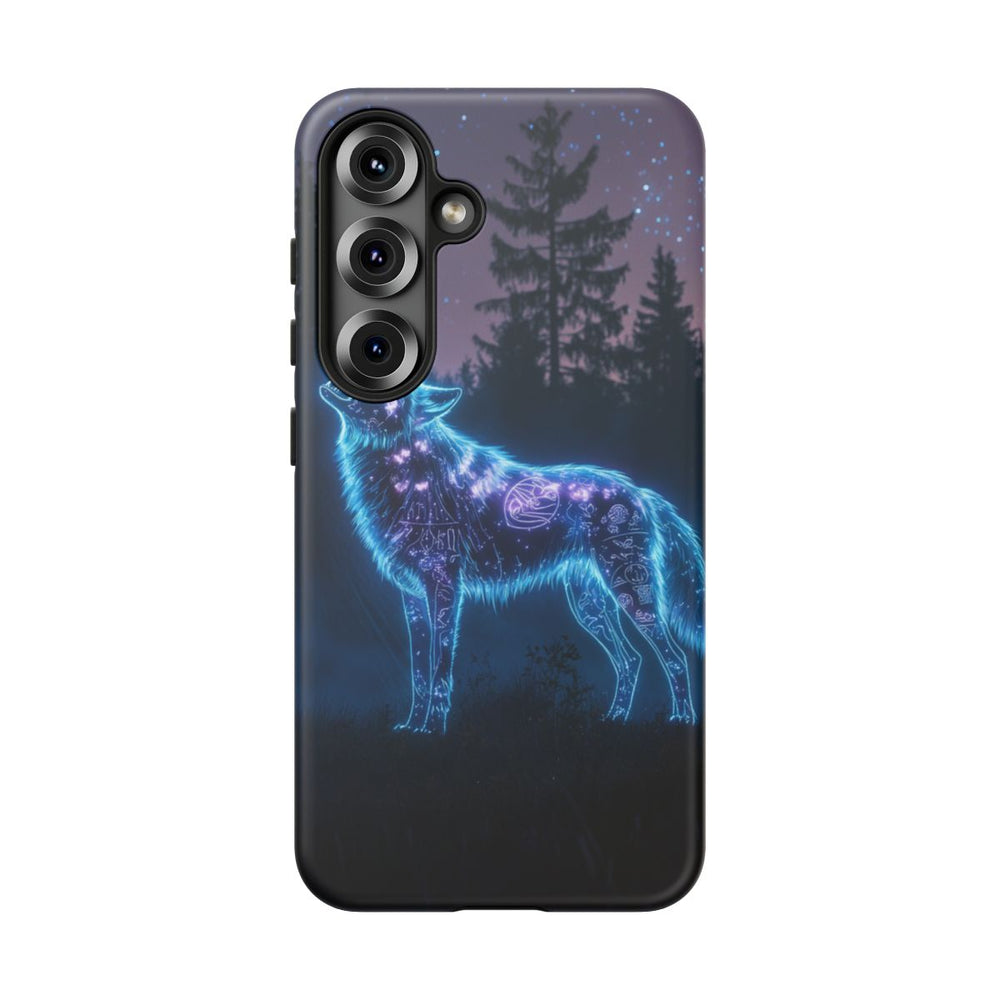 Lichtgevende Wolf Huilt bij Nacht