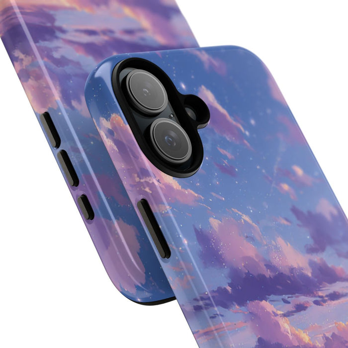 Sereen Paarse Zonsondergang Boven Oceaan