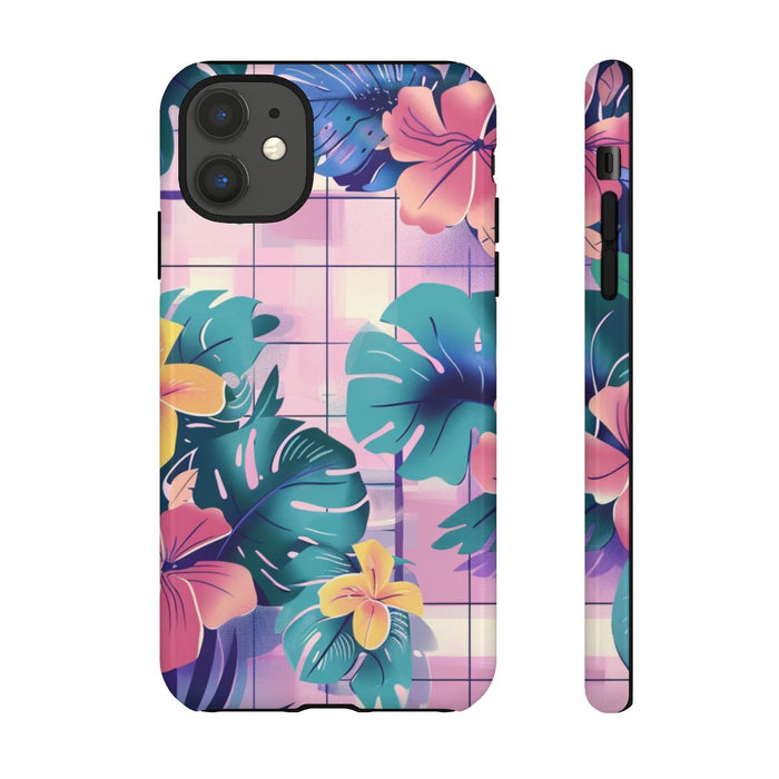 Tropisch Bloemenpatroon met Roze en Gele Bloemen