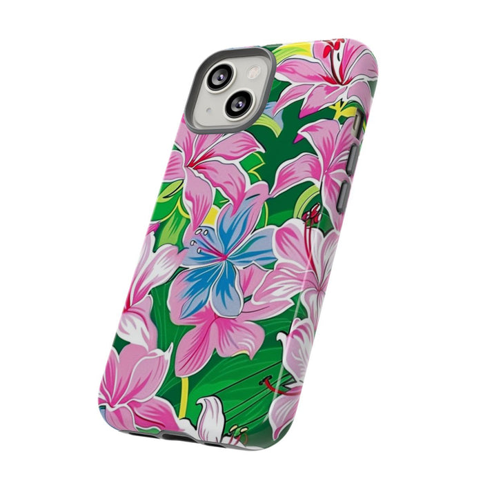 Roze en Blauwe Bloemenprint