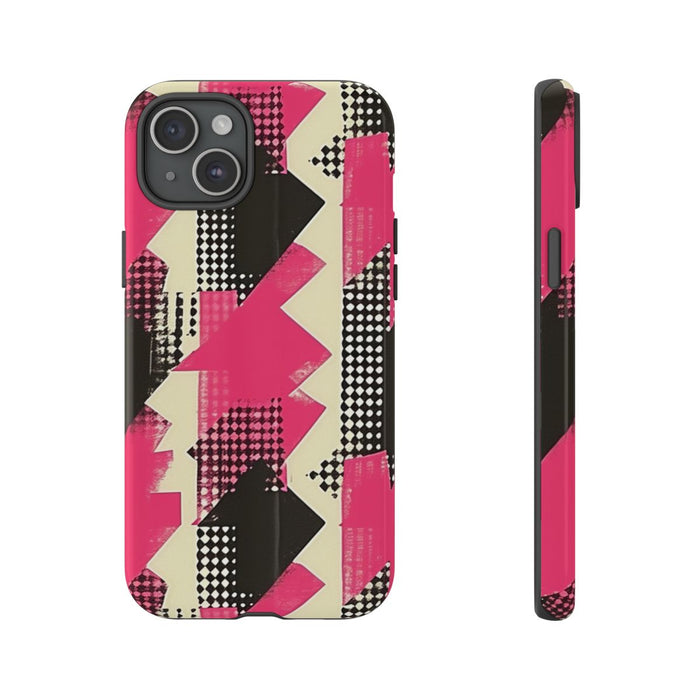 Roze en Zwart Abstract Geometrisch Patroon