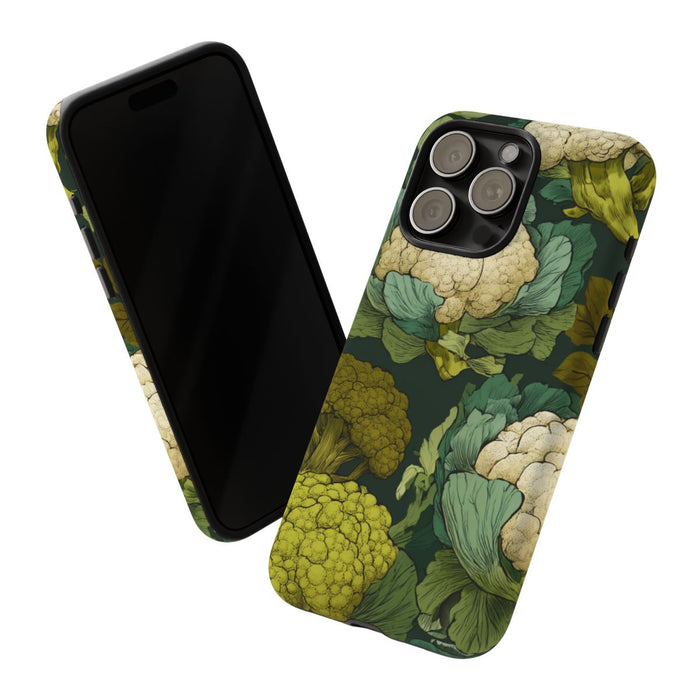 Handgetekend Broccoli- en Bloemkoolpatroon
