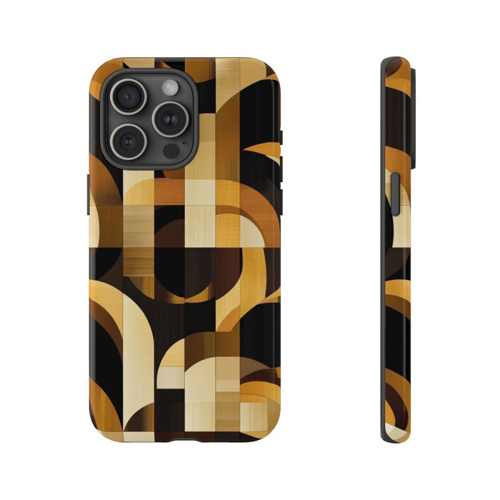 Geometrisch Bruin-Goud Art Deco Patroon
