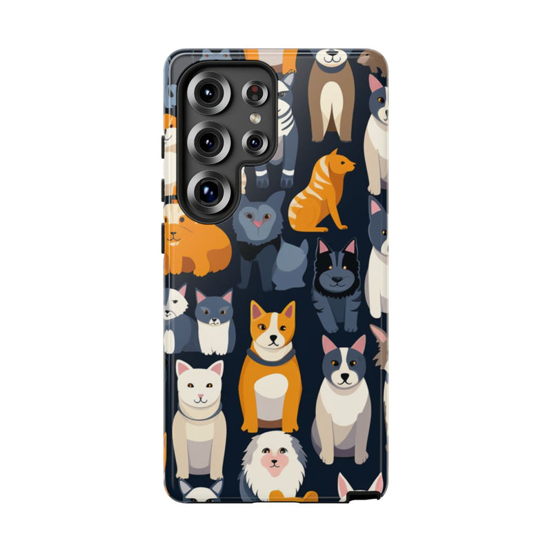 Kleurrijk Katten- en Hondenpatroon in Aantrekkelijke Kleuren