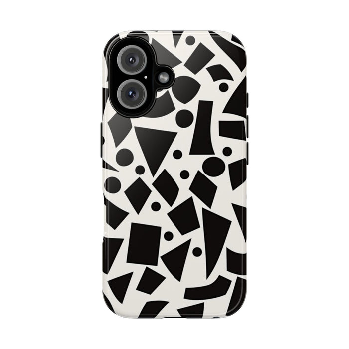 Zwart-Wit Geometrisch Abstract Patroon
