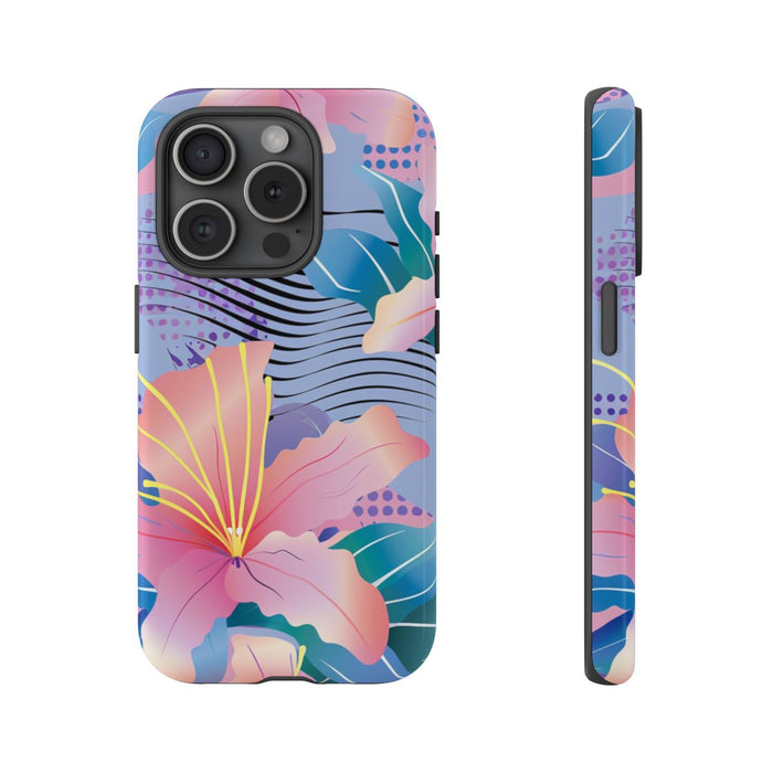 Roze Bloemenpatroon met Abstracte Accenten