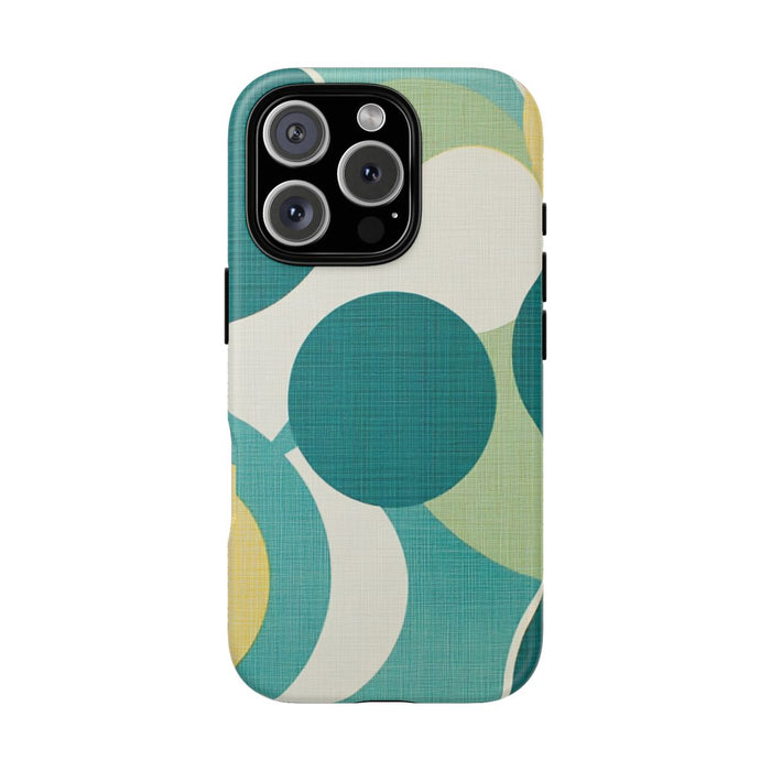 Retro Patroon met Blauwe en Gele Cirkels