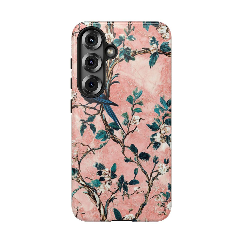 Exotische Vogels en Bloemen op Roze Marmer