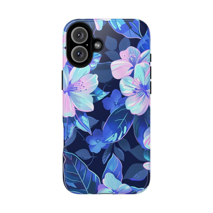Blauw-Roze Bloemenpatroon
