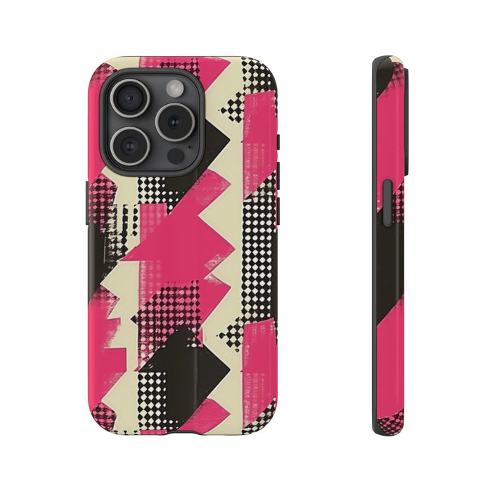 Roze en Zwart Abstract Geometrisch Patroon