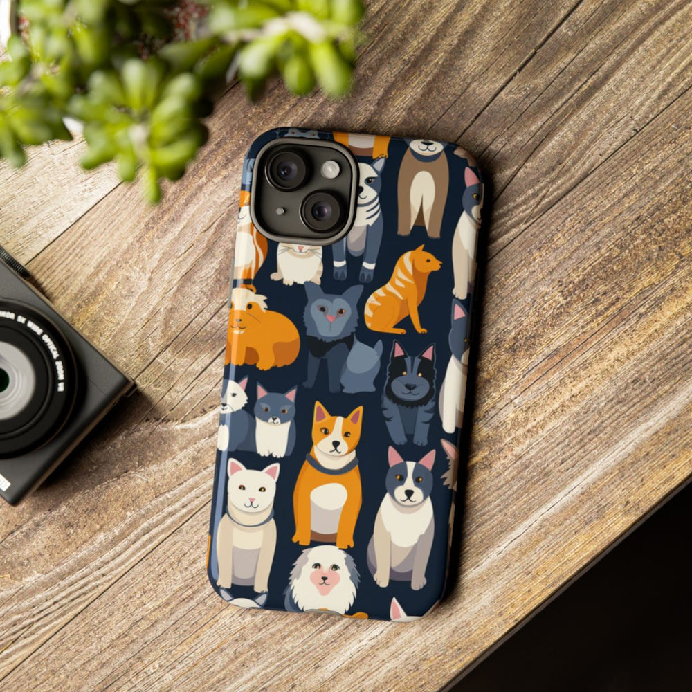 Kleurrijk Katten- en Hondenpatroon in Aantrekkelijke Kleuren