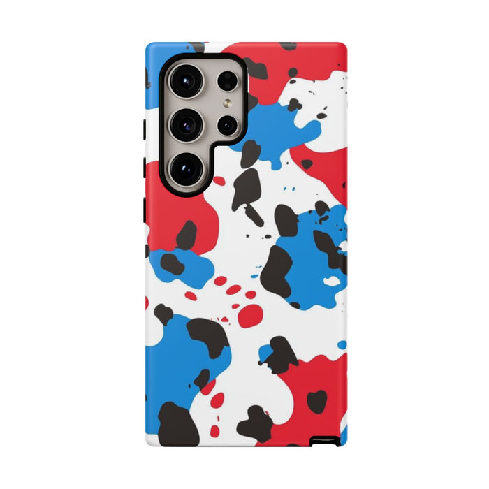 Rood-Blauw Abstracte Vlekkenpatroon