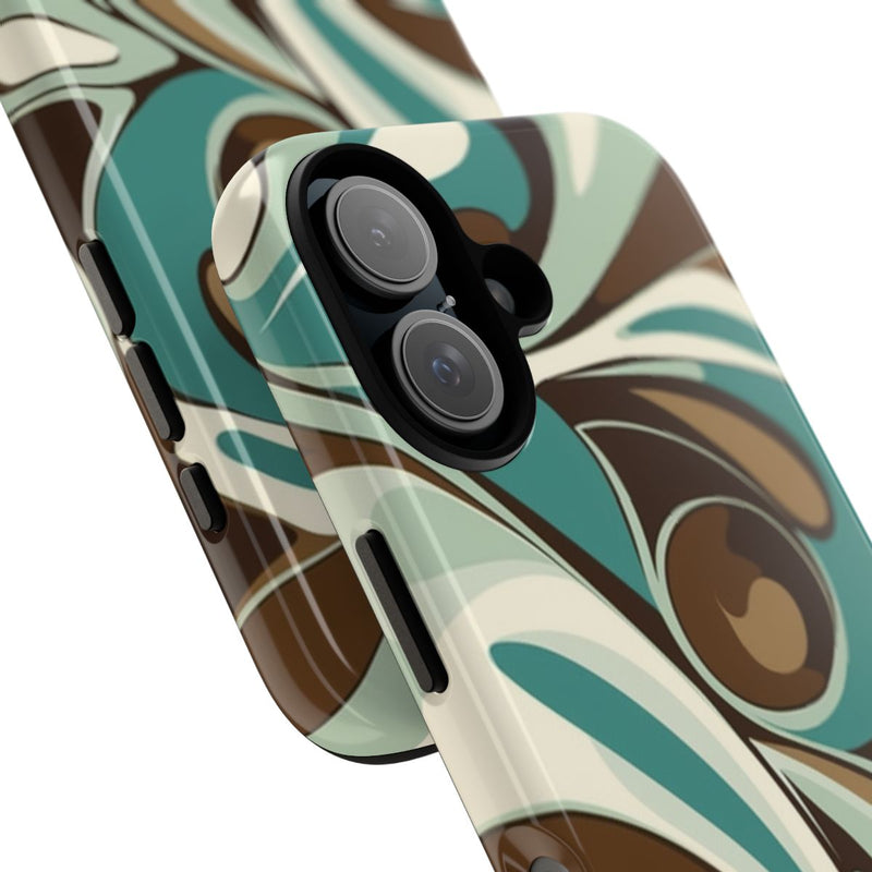 Abstracte Swirl in Teal en Bruin