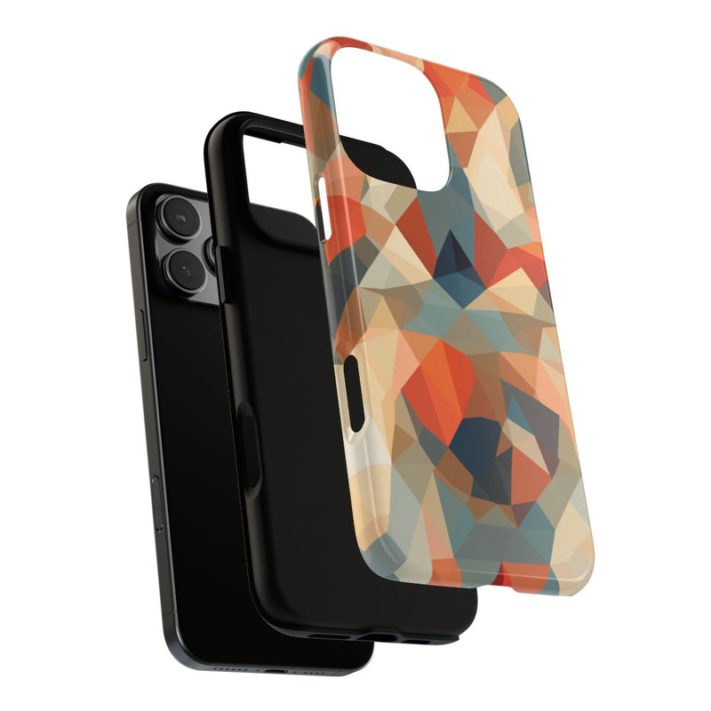 Geometrisch Abstract Patroon in Gedempte Warme Kleuren
