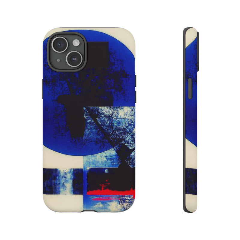 Abstracte Blauwe en Zwarte Geometrische Kunst