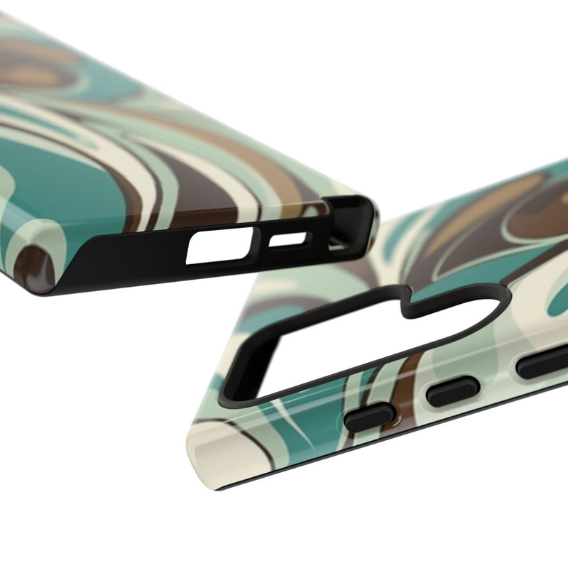 Abstracte Swirl in Teal en Bruin