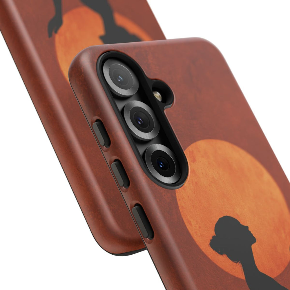 Zilveren Silhouet van Vrouw met Zon Boven Haar Hoofd