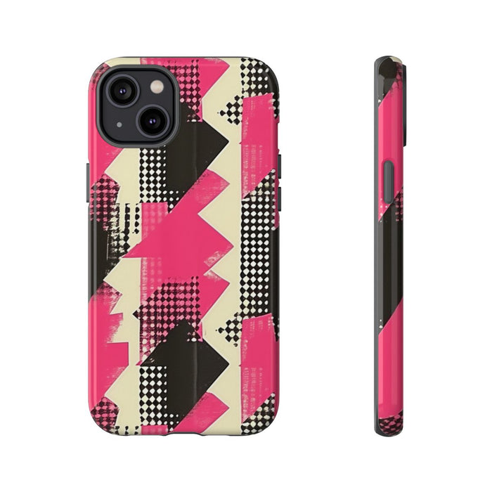 Roze en Zwart Abstract Geometrisch Patroon