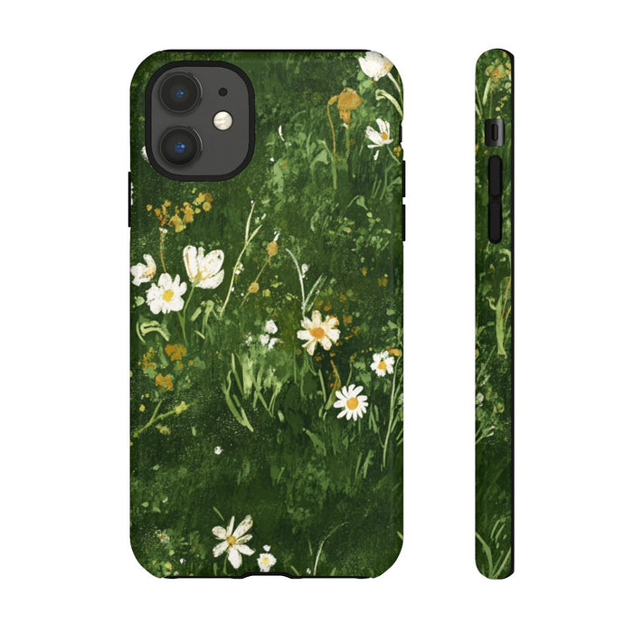 Groene Weide met Witte Bloemen