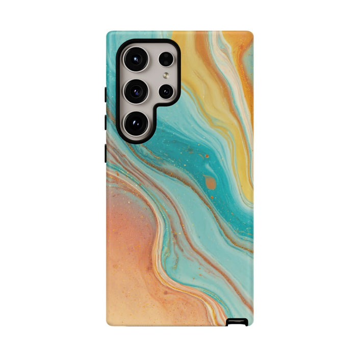 Oranje-Turquoise Marmerstructuur