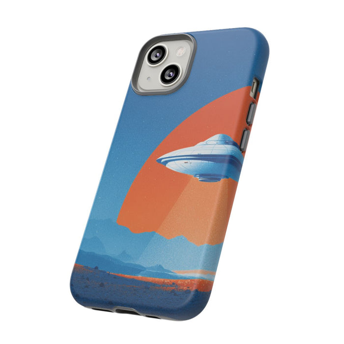 Witte Vliegende Schotel boven Rotsachtig Landschap