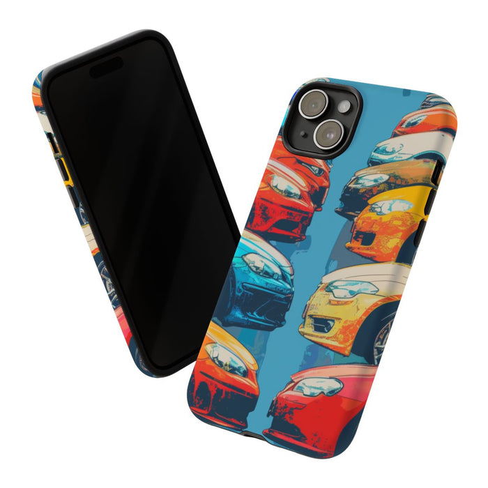 Kleurrijke Moderne Auto's in Lijntekening