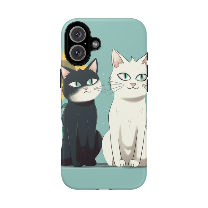 Twee Cartoonkatten met Zonnebloem