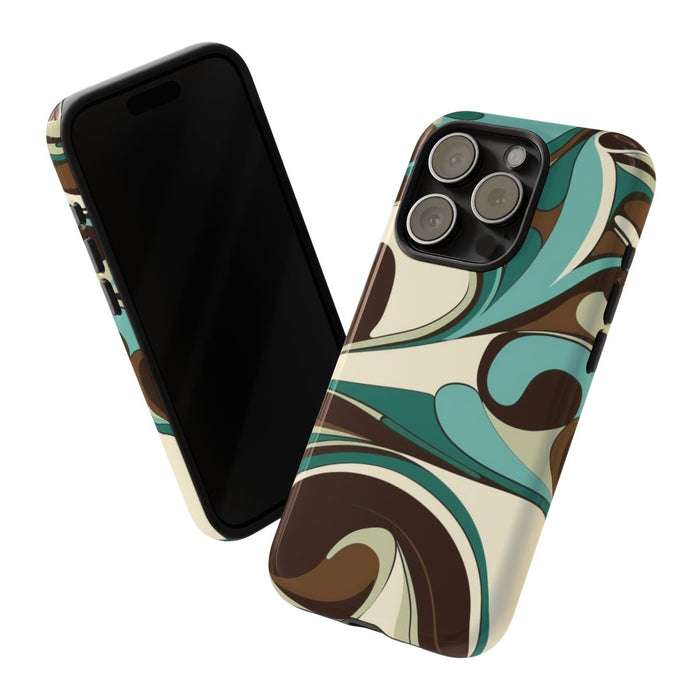 Abstracte Swirl in Teal en Bruin