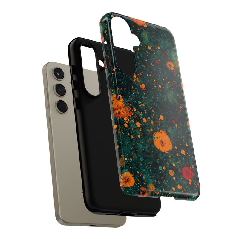 Abstracte Oranje en Teal Bellenpatroon