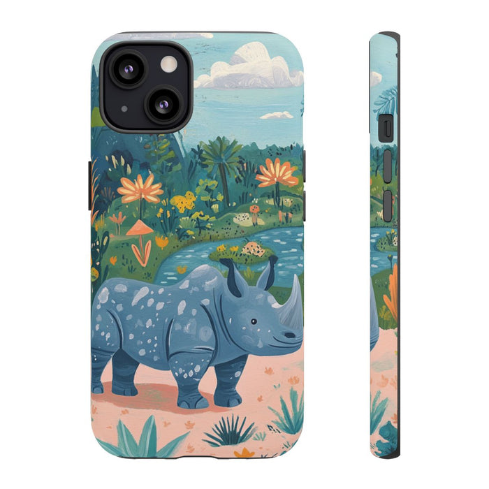 Blauwe Neushoorn Illustratie