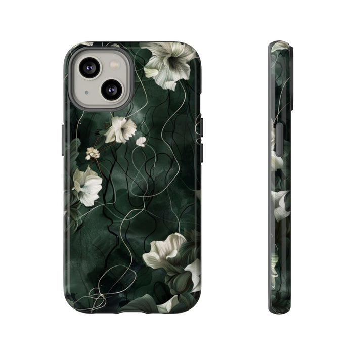 Donkergroene Bloemenranken met Glanzende Afwerking