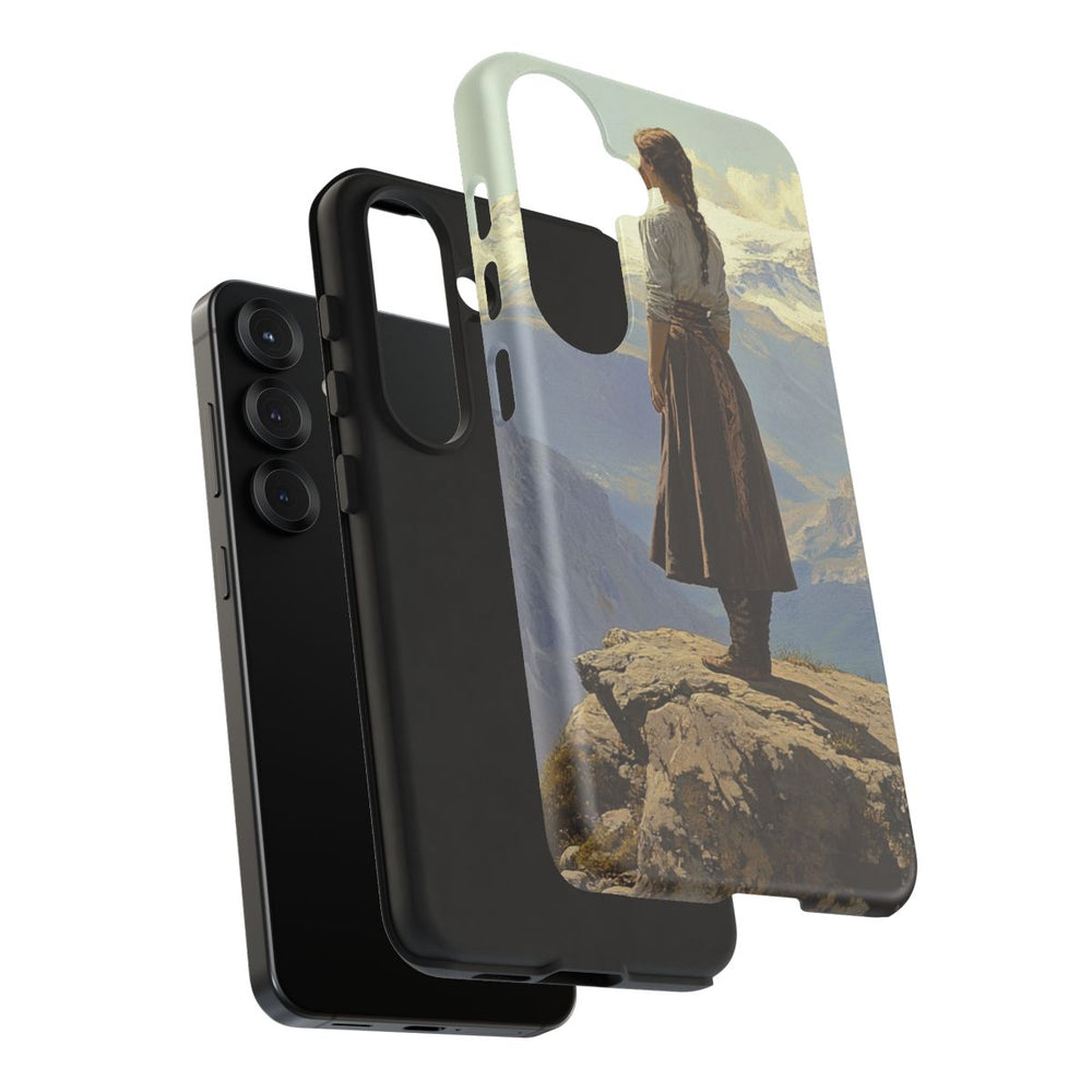 Berglandschap met Meisje in Traditionele Kleding