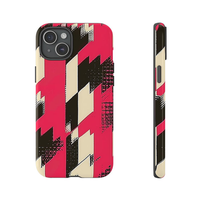 Roze en Zwart Pied-de-Poule Patroon