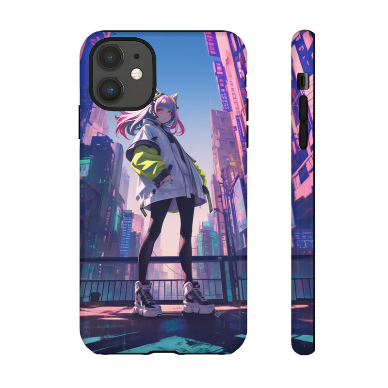 Meisje met Roze Haar in Neonstad