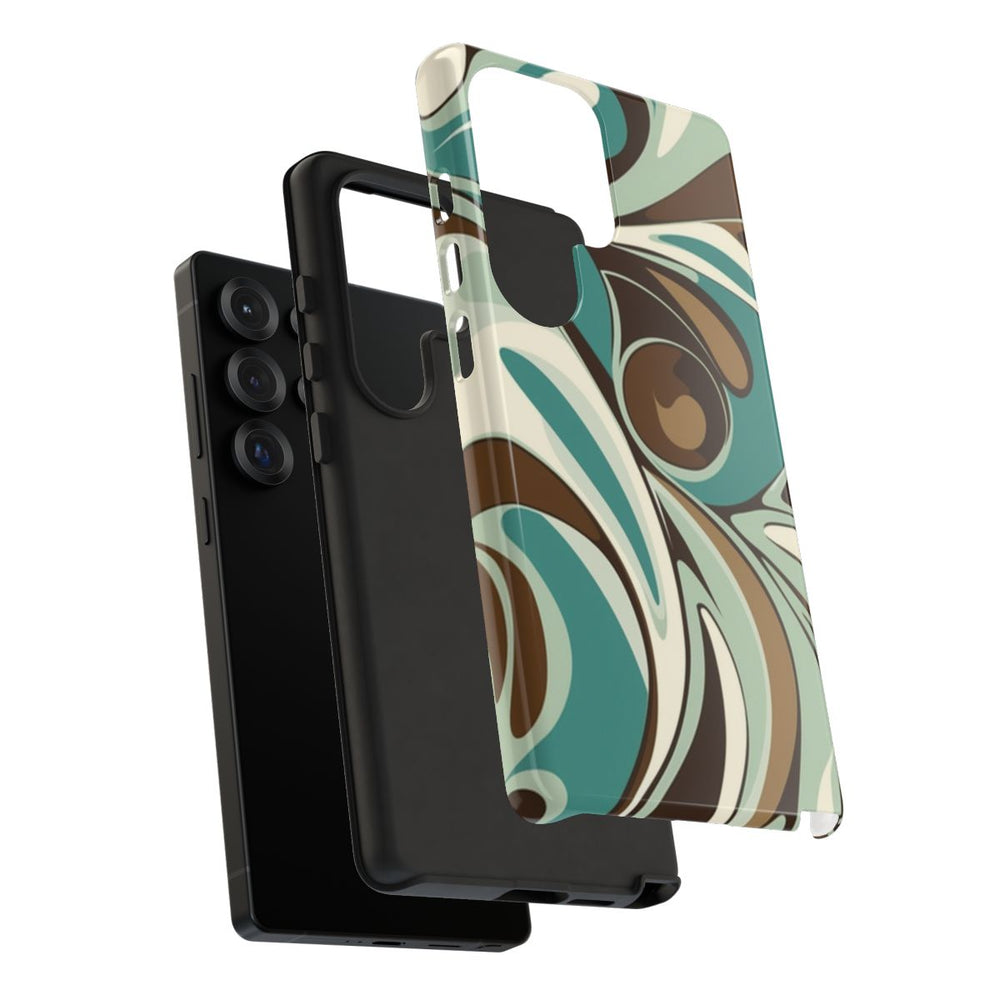 Abstracte Swirl in Teal en Bruin