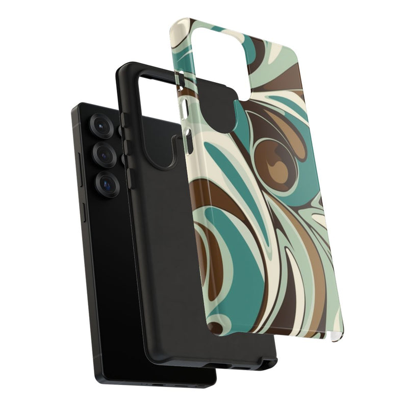 Abstracte Swirl in Teal en Bruin